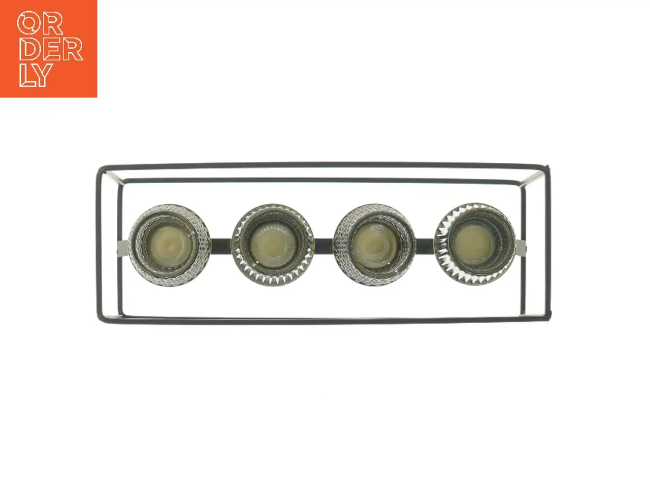 Billede 2 - Lysestage med fire glasbeholdere (str. 38x13x15 cm)