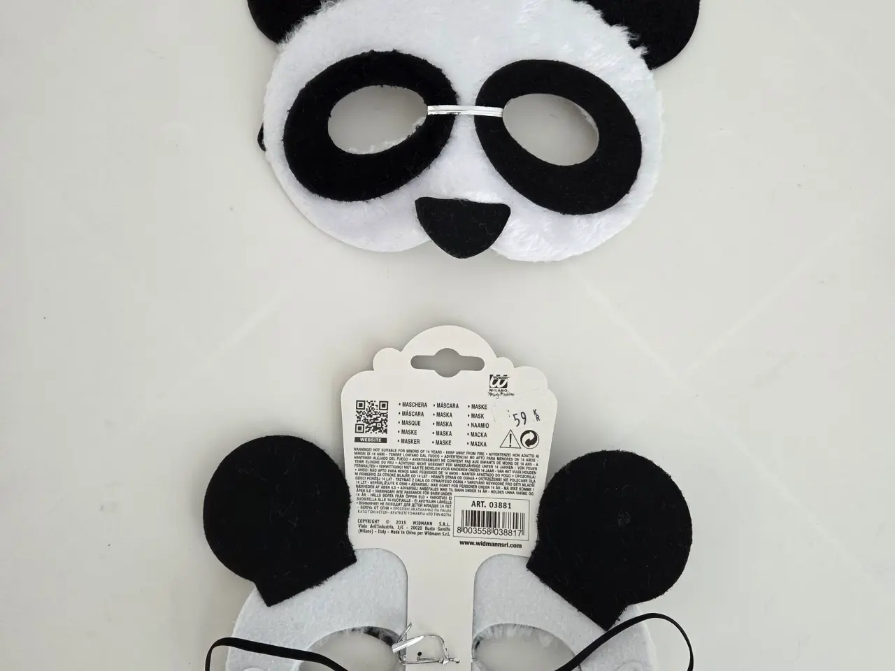 Billede 1 - 2 stk Panda maske til udklædning