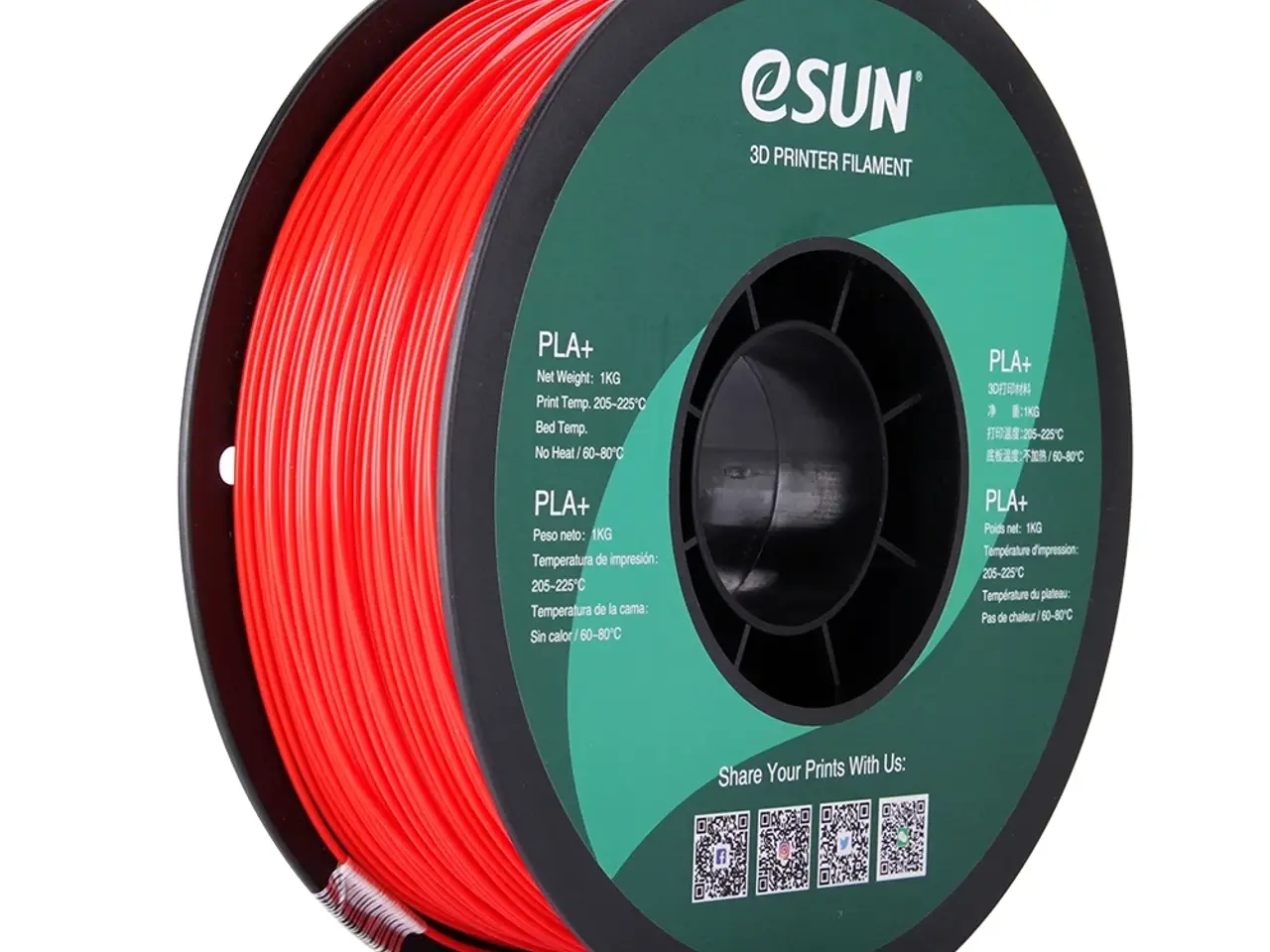 Billede 1 - eSUN - PLA+ - Red - 1.75mm - 1kg