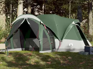 8-personers campingtelt - vandafvisende familietelt i grøn