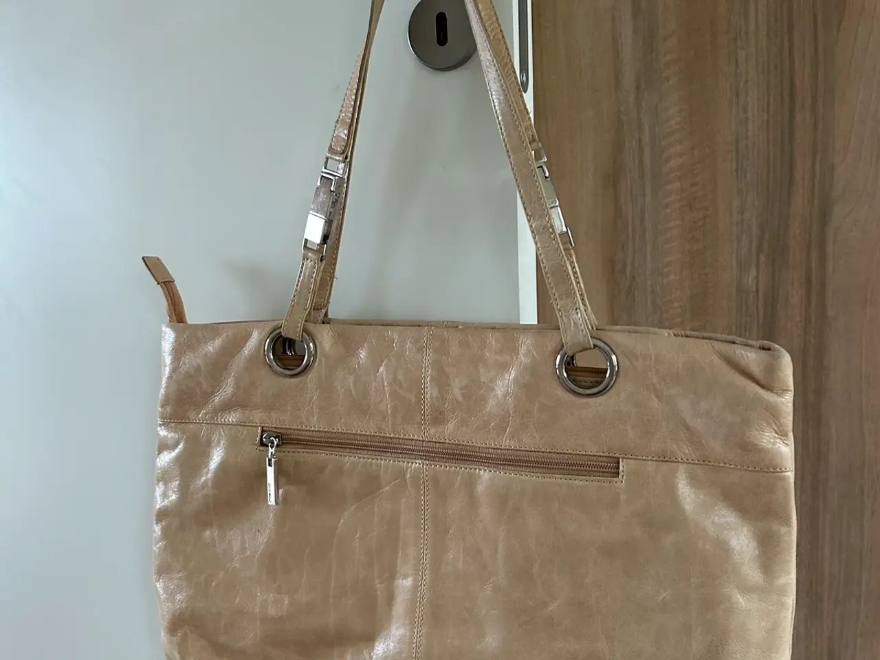 Billede 4 - Belsac skuldertaske i beige læder