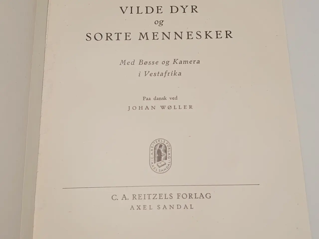 Billede 3 - J.G.Ræder: Vilde dyr og sorte mennesker. 1946