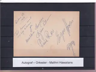 Autograf - Orkester - Malihni Hawaiians - Cirkus Ib 1954