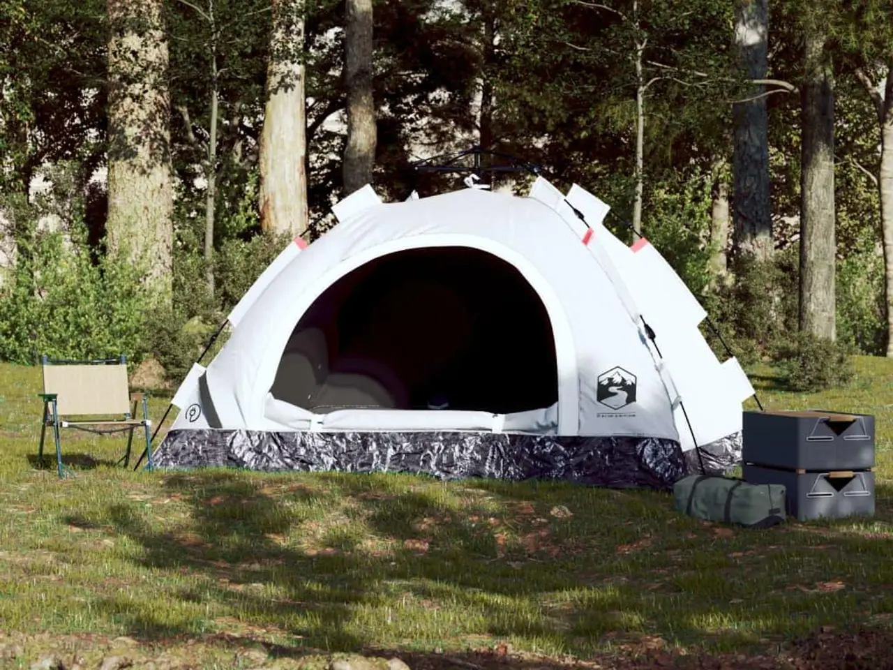 Billede 3 - 3-personers campingtelt quick-release mørklægning hvid