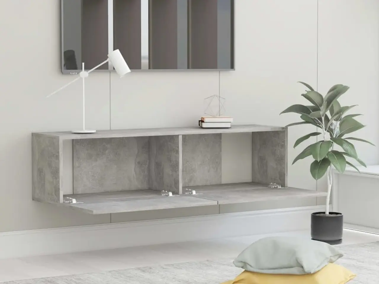 Billede 4 - Væghængt TV-bord 120 x 30 x 30 cm - betongrå