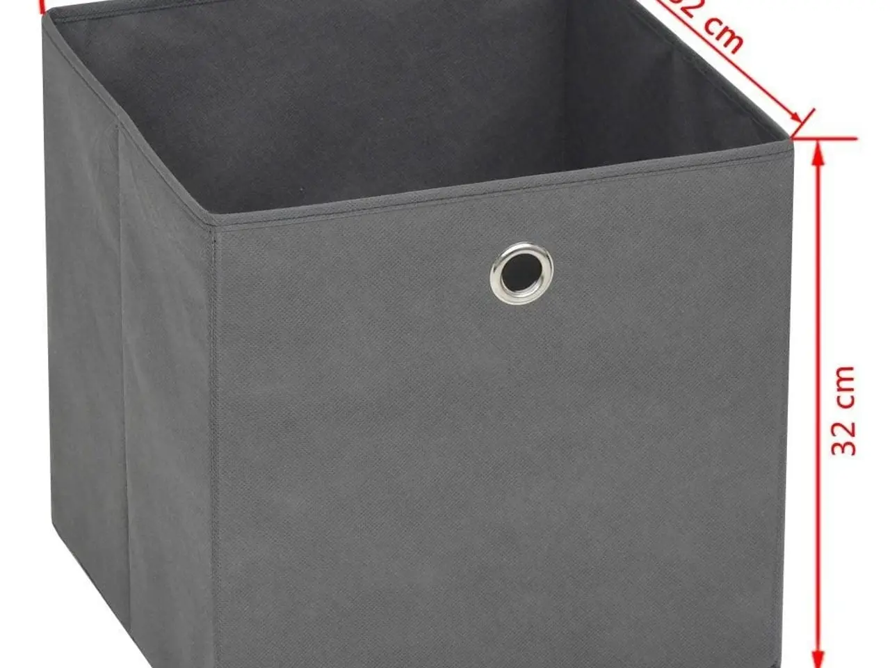 Billede 7 - Opbevaringskasser 10 stk. ikke-vævet stof 32x32x32 cm grå