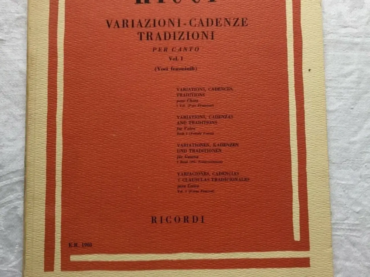 Billede 1 - Ricci (1809-77): Variazioni, Cadenze, Tradizioni