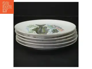 Fiskemønstrede tallerkener, 5 styk (str. 5 styk, ø 18,5 cm)