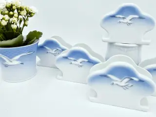 Mågestel uden guldkant servietholder porcelæn