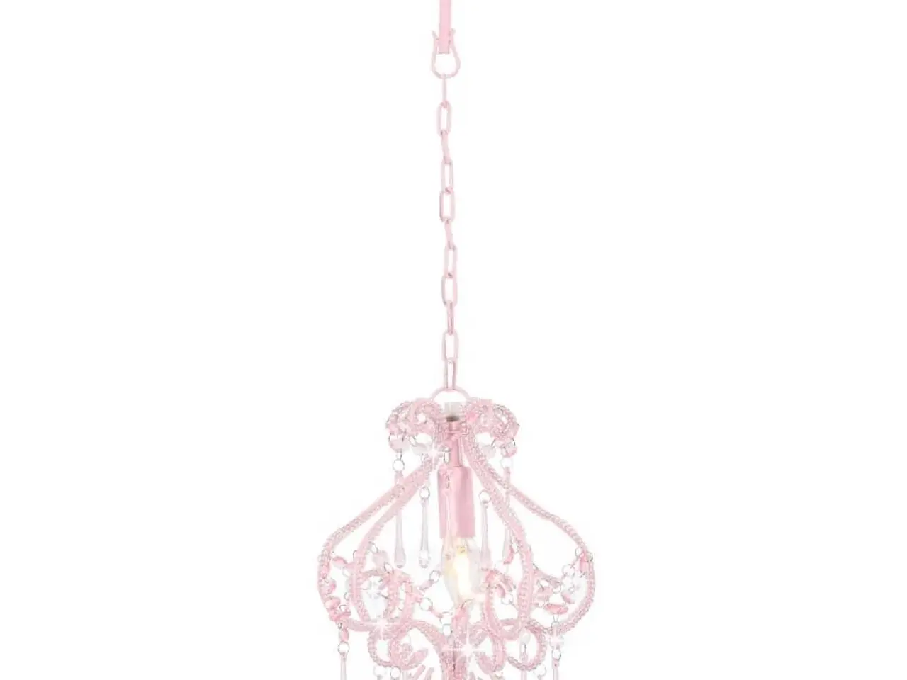 Billede 6 - Loftlampe med perler - rund E14, pink