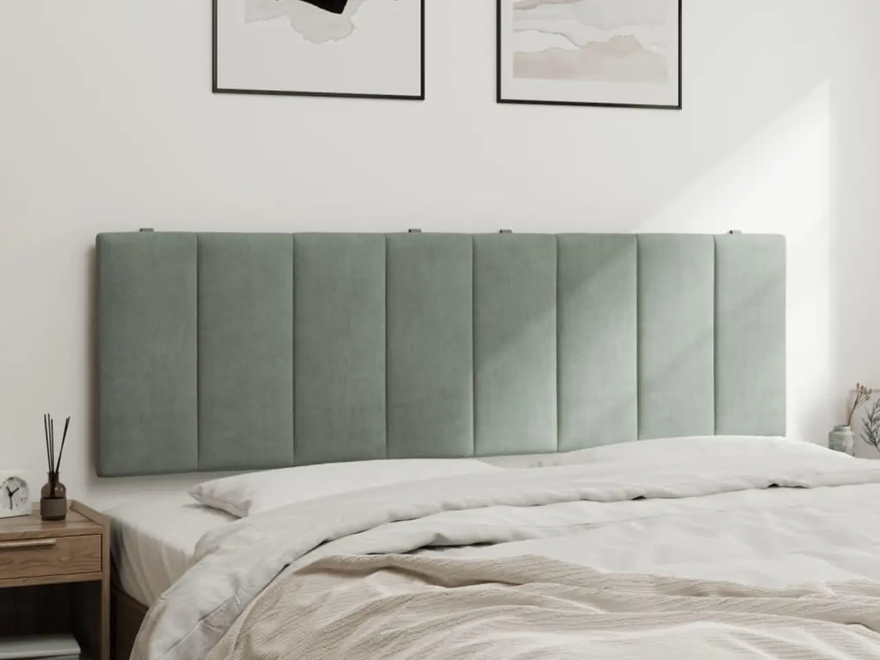 Billede 4 - Gavlpude Hanko 160 cm - velour, lysegrå