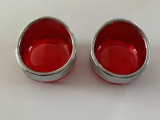 Blinklysglas rød med krom kant