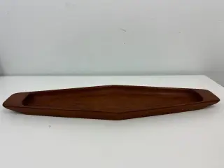 Aflangt retro teak fad