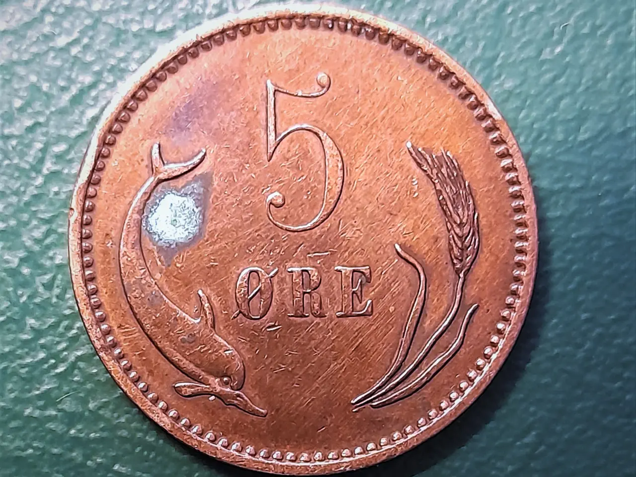 Billede 1 - 5 ØRE 1906 CHRISTIAN IX (Pudset, ellers Pæn)