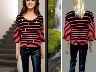 Bluse f.Next brandet, med pling/bing-I sort-rød/M