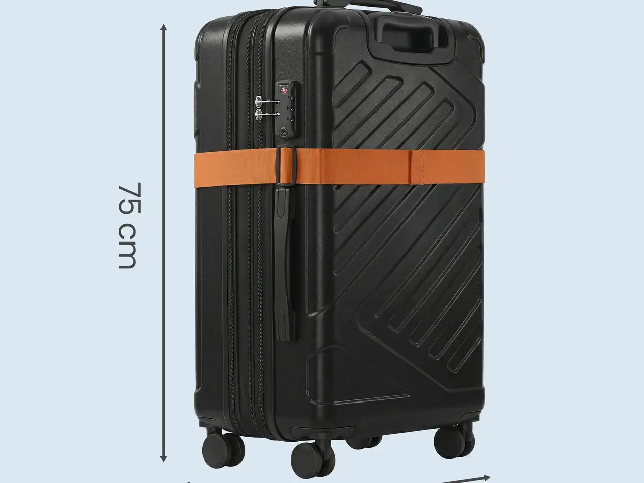 Billede 3 - Stor hardcase kuffert 75 cm udvidelig med TSA-lås og 4 dobbelte spinnerhjul - sort