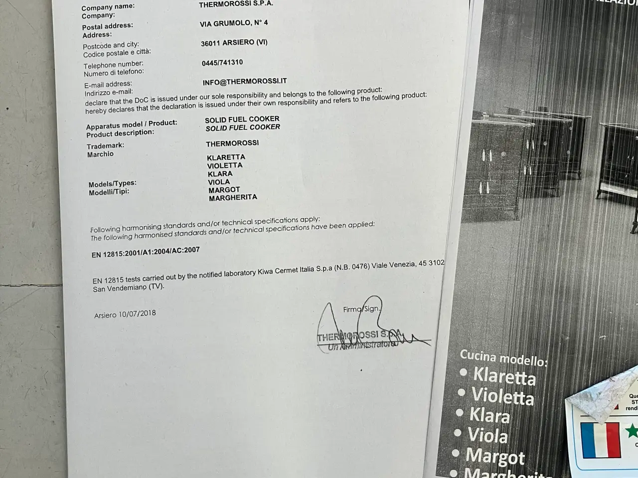 Billede 2 - Brændekomfur Klaretta med sertifikat