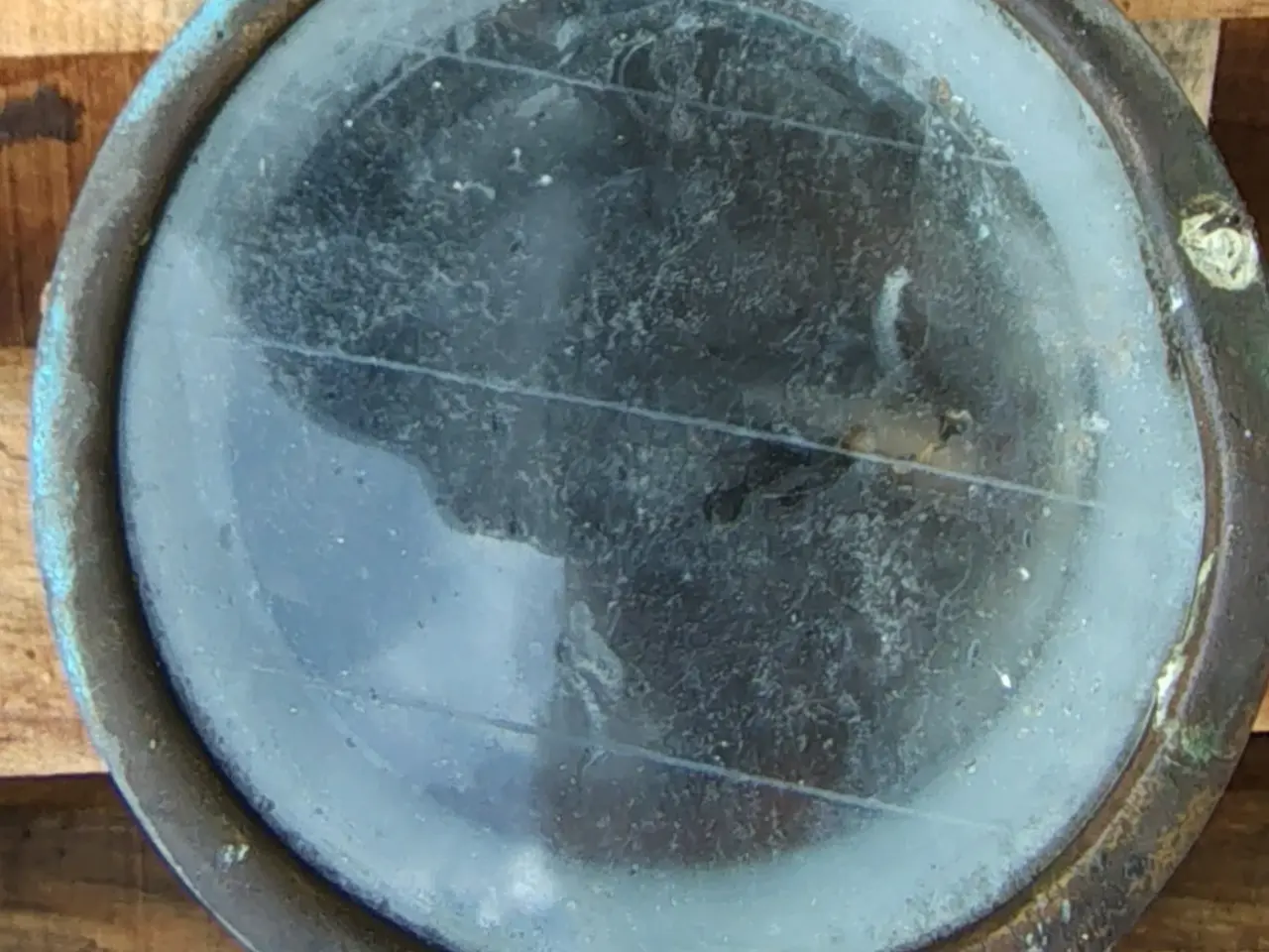 Billede 1 - Antik karbidlygte i messing m. glas