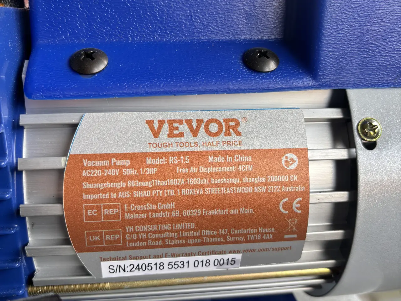 Billede 2 - Vevor vaccum pumpe