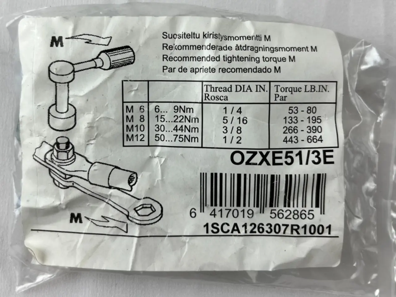 Billede 1 - ABB OZXE51/3E Mounting Hardware Kit kontakt