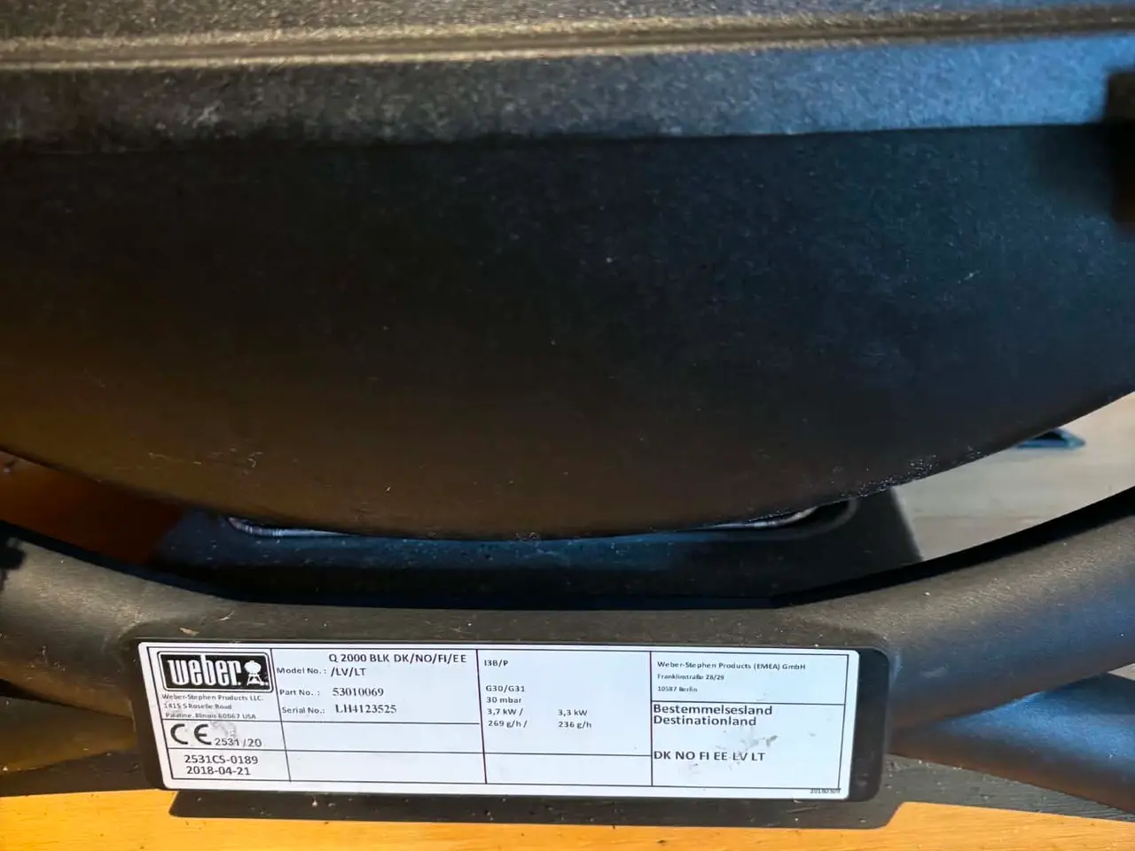 Billede 5 - Weber gasgrill Q2000 BLK med overtræk