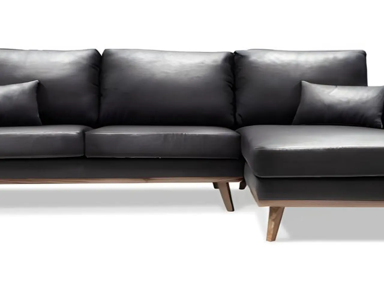 Billede 1 - Simone chaiselongsofa - højrevendt, sort PU læder