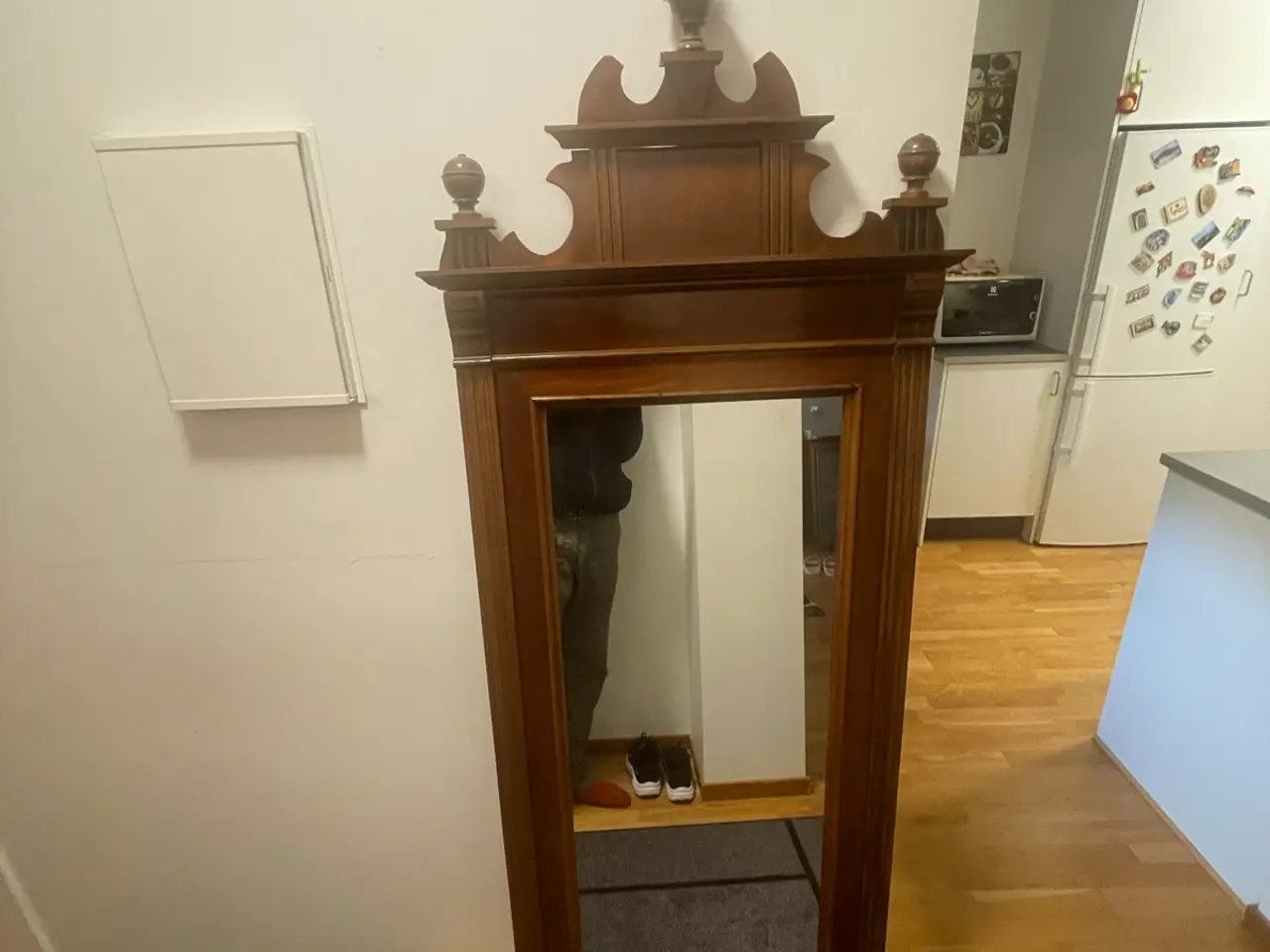 Billede 1 - Spejl i mahogni – 1800-tallet, 180 × 67 cm
