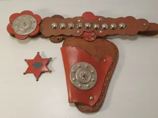 Vintage revolverbælte med hylster til børn.