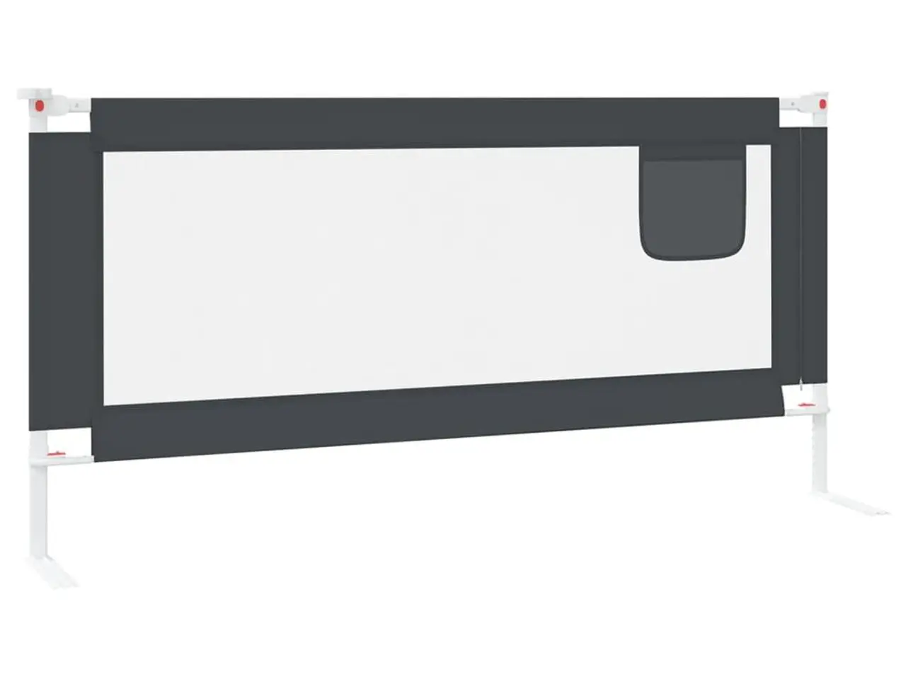 Billede 3 - Sengehest 190 × 25 cm i stof - mørkegrå, højdejusterbar