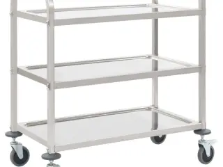 Køkkenvogn med 3 hylder 96,5x55x90 cm rustfrit stål