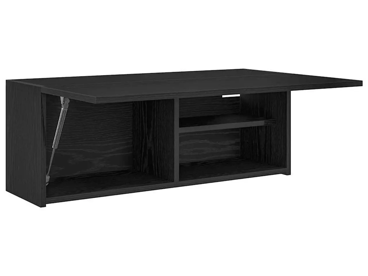 Billede 5 - Væghængt badeværelsesskab 80×25×30 cm - konstrueret træ, sort