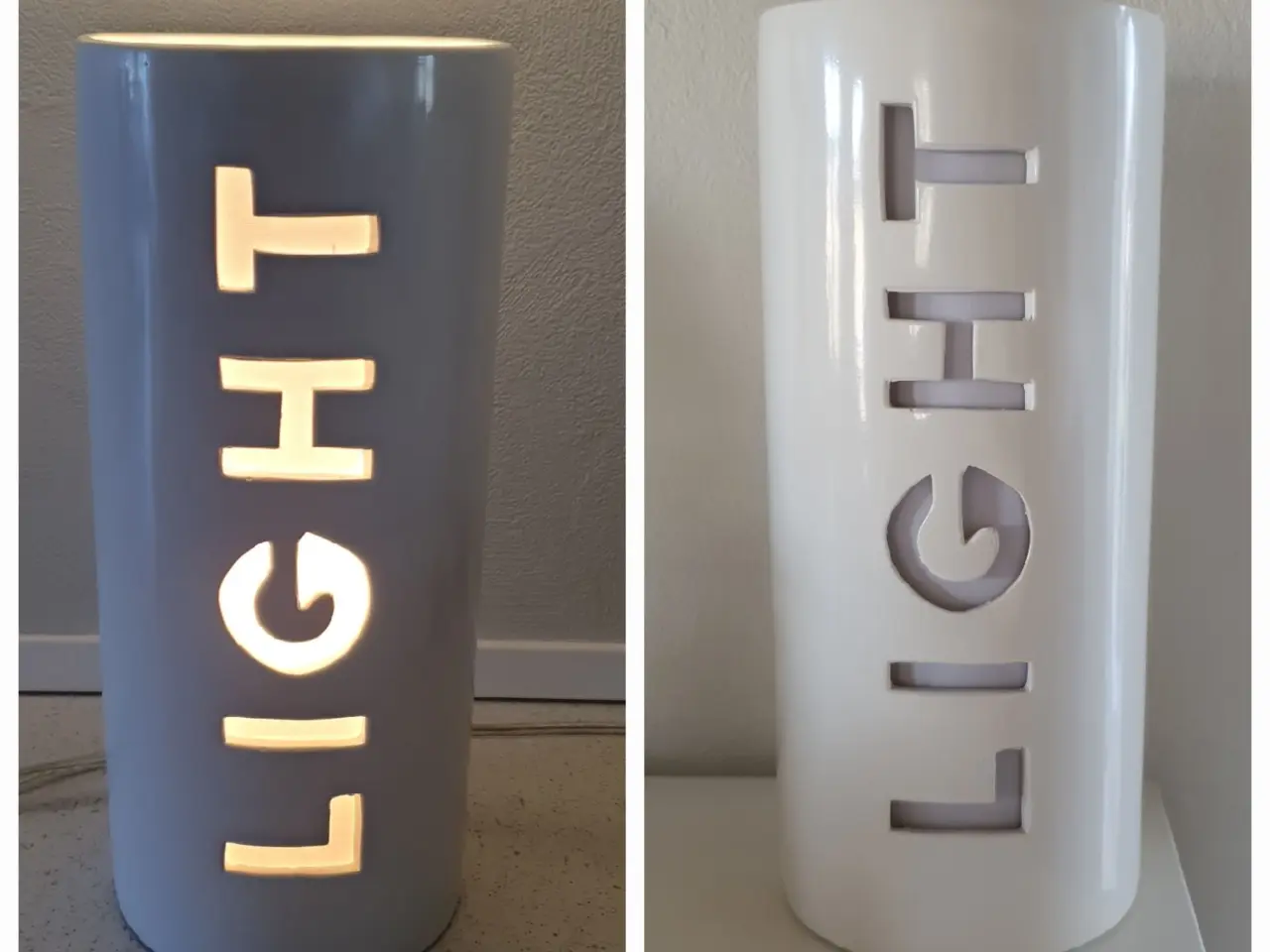 Billede 1 - Bordlampe med ordet "LIGHT"