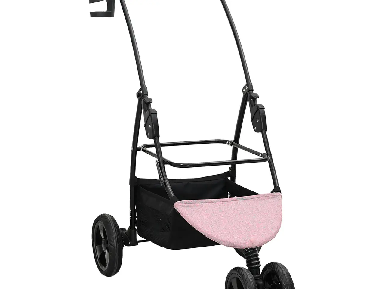 Billede 5 - Sammenklappelig kæledyrsvogn - lyserød, polyester 78 × 54 × 101 cm