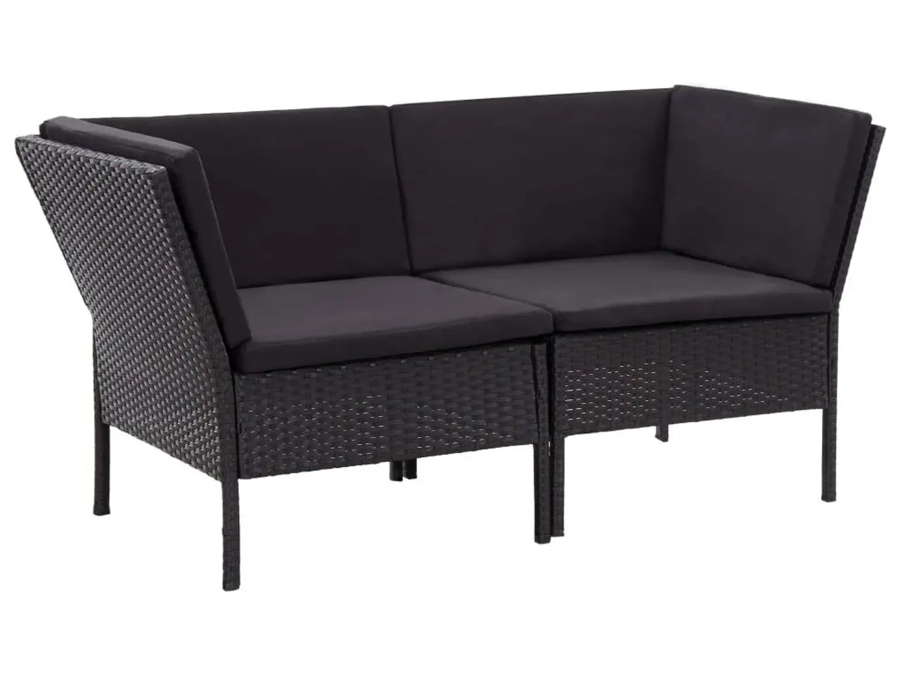 Billede 3 - Haveloungesæt 6 dele med hynder polyrattan sort