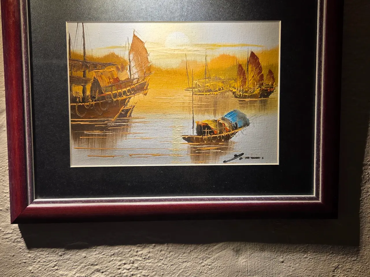 Billede 1 - Asiatisk flot retro havnemotiv