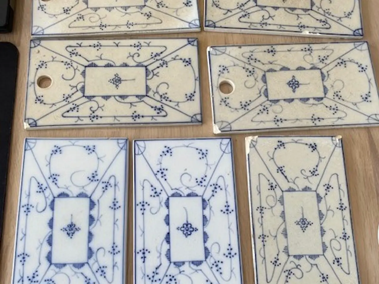 Billede 1 - 7 antikke Villeroy & Boch smørrebrætter.