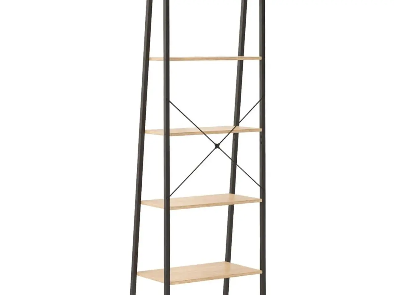 Billede 5 - Stigereol med 5 hylder 56×35×174 cm - lysebrun/sort