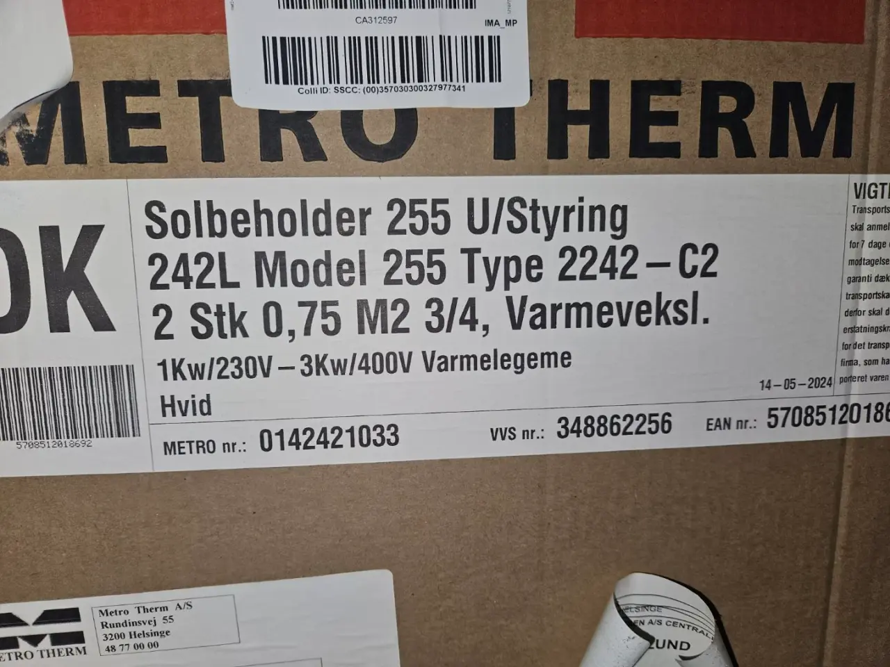 Billede 3 - Solvarmebeholder - Metro Therm