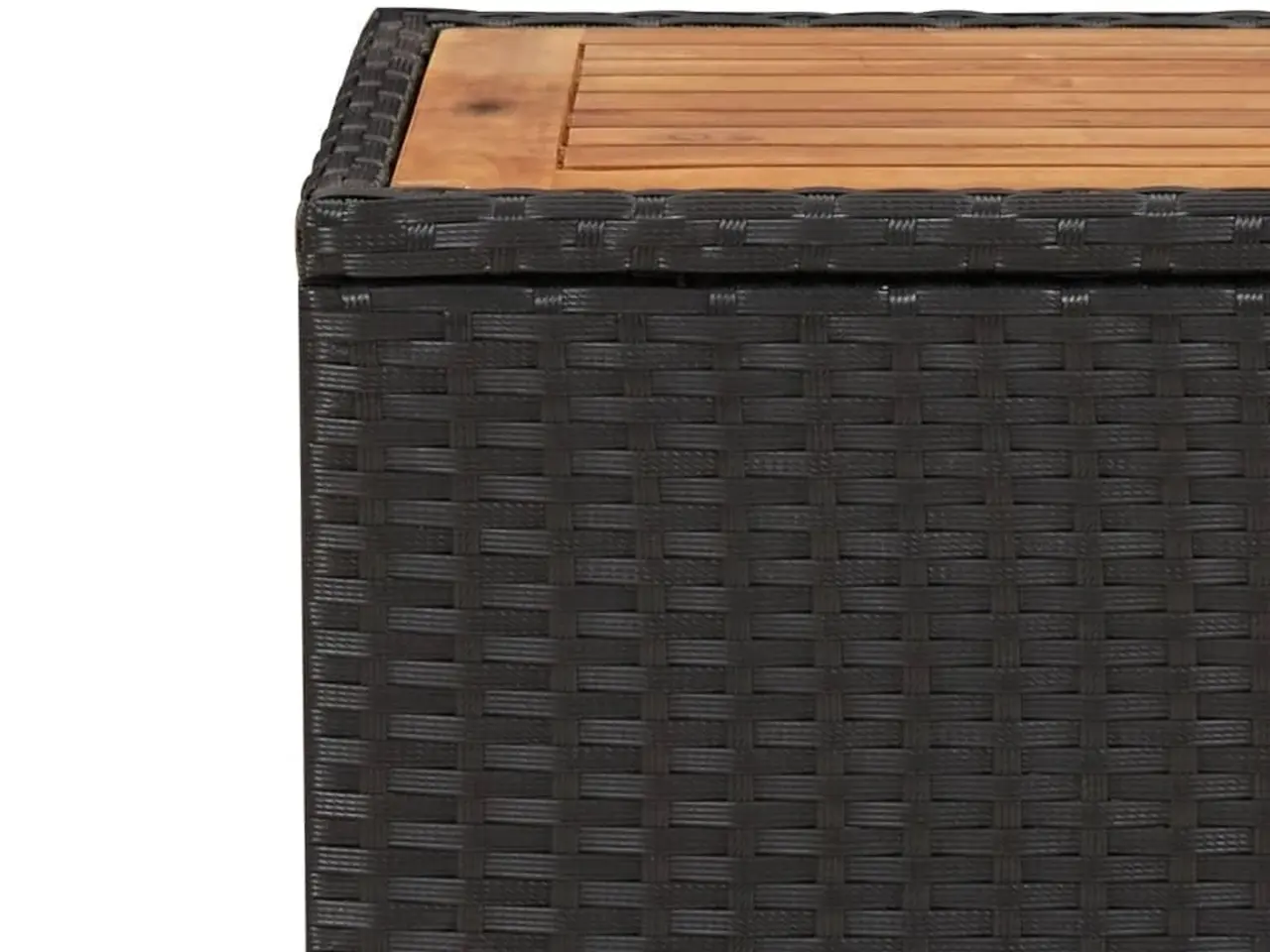 Billede 5 - Tebord i polyrattan med træbordplade - sort, 45 × 45 × 40 cm