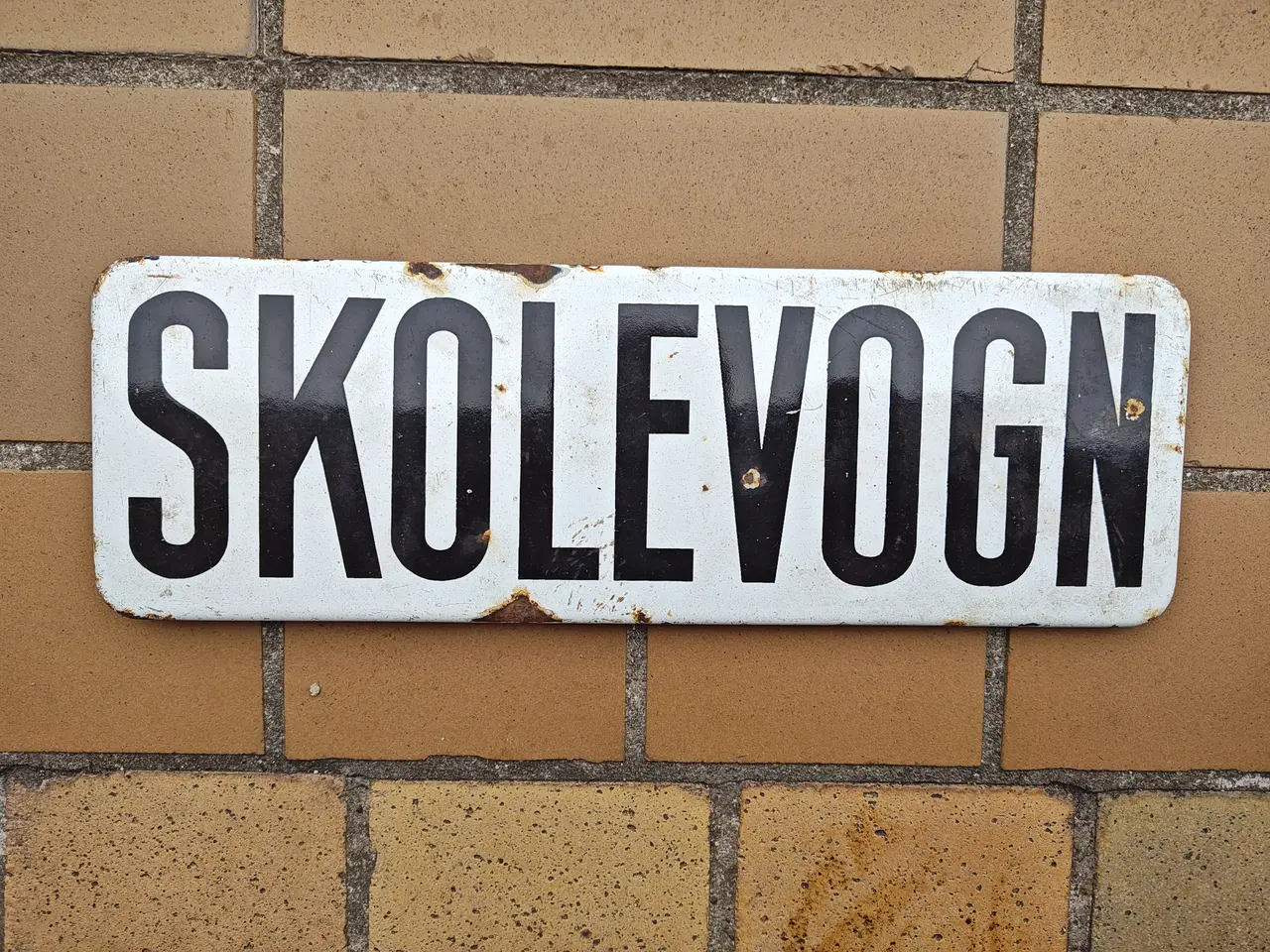Billede 1 - Gammelt Skolevogn emaljeskilt