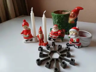 Julenissestager, julemand på bænk, nisse med lys