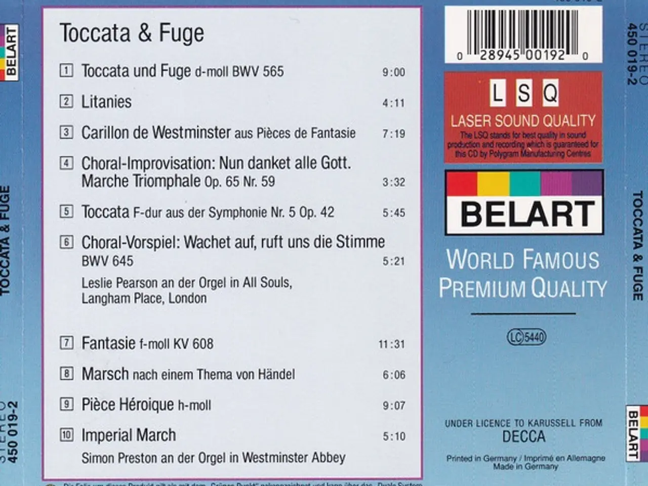 Billede 4 - Simon Preston – Toccata & Fugue – CD