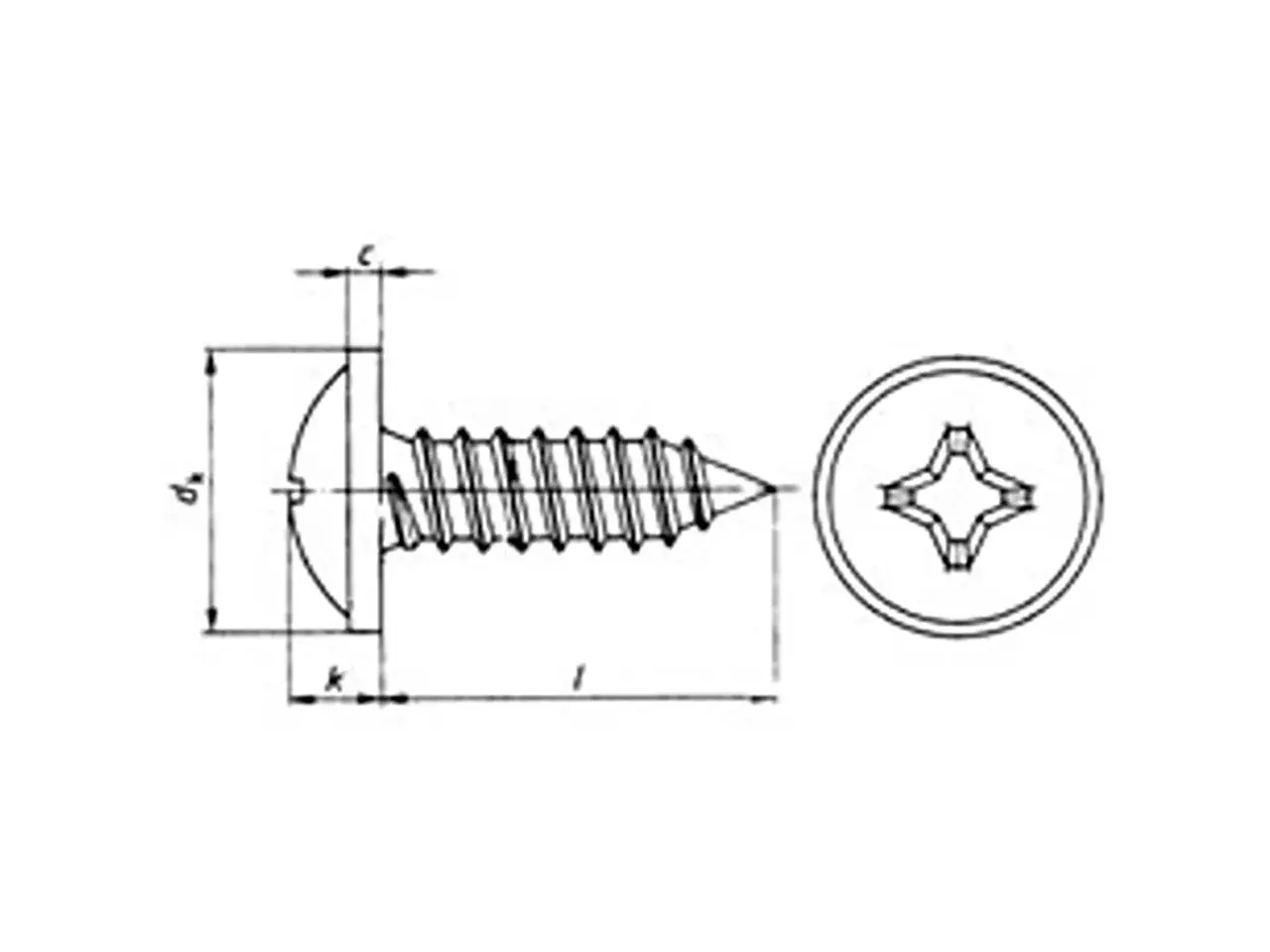 Billede 1 - Skrue 4,8x13mm m flad hoved Blank