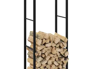 Brændestativ 55 × 30 × 116 cm - stål, sort