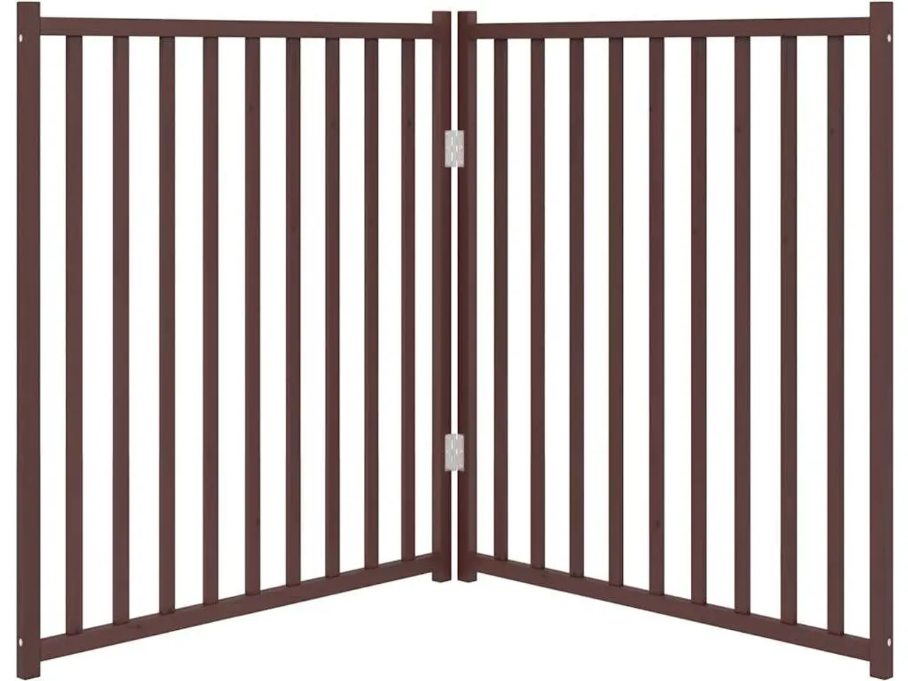 Billede 4 - Hundelåge 2 paneler 160 cm foldbar - brun egetræ