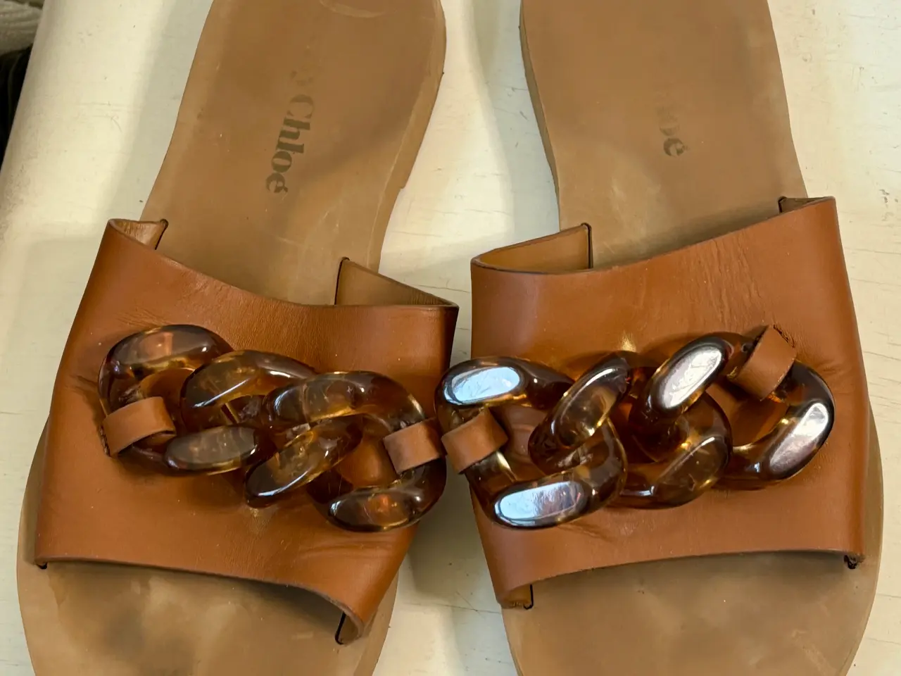 Billede 2 - See by Chloé, brune sandaler m kæde, str 41