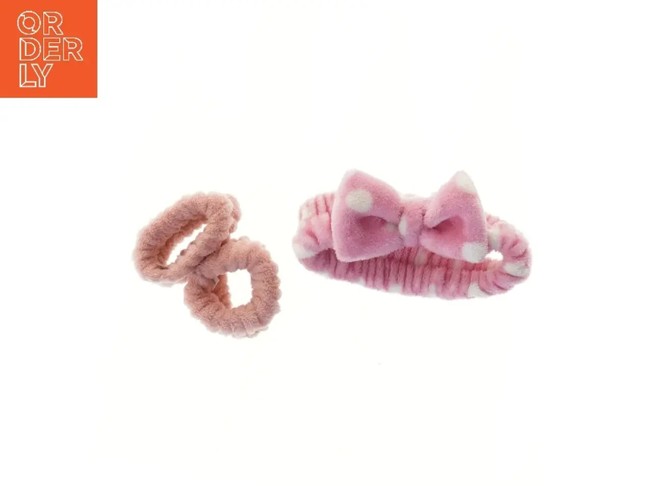 Billede 1 - Plys hårbånd og scrunchies sæt (str. Ø 14 cm)