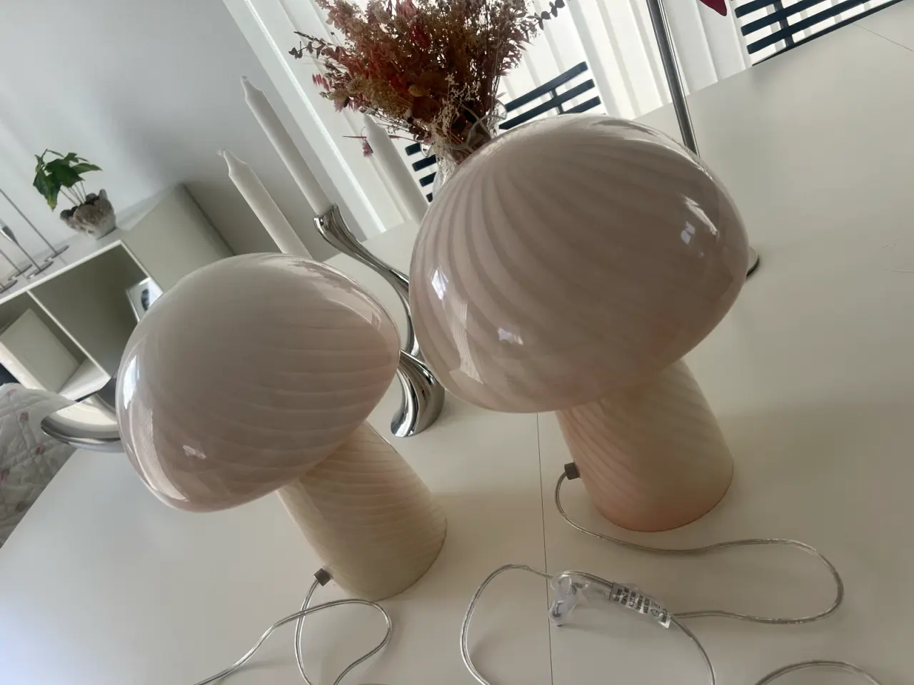 Billede 1 - Mushroom bordlamper rosa 2 stk