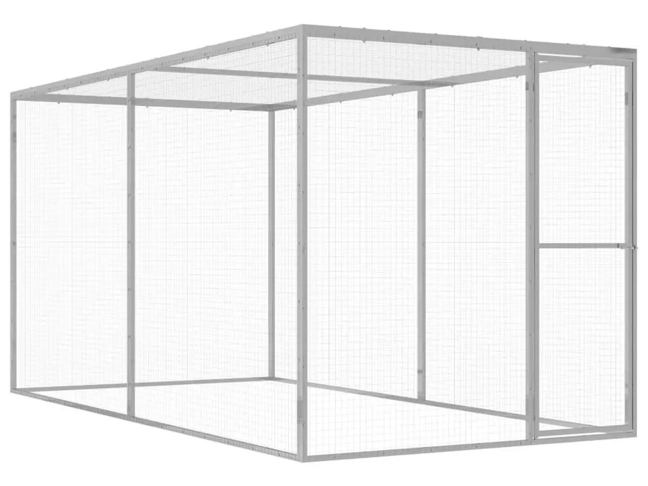 Billede 1 - Kattebur i galvaniseret stål - 3 x 1,5 x 1,5 m, sølvfarvet