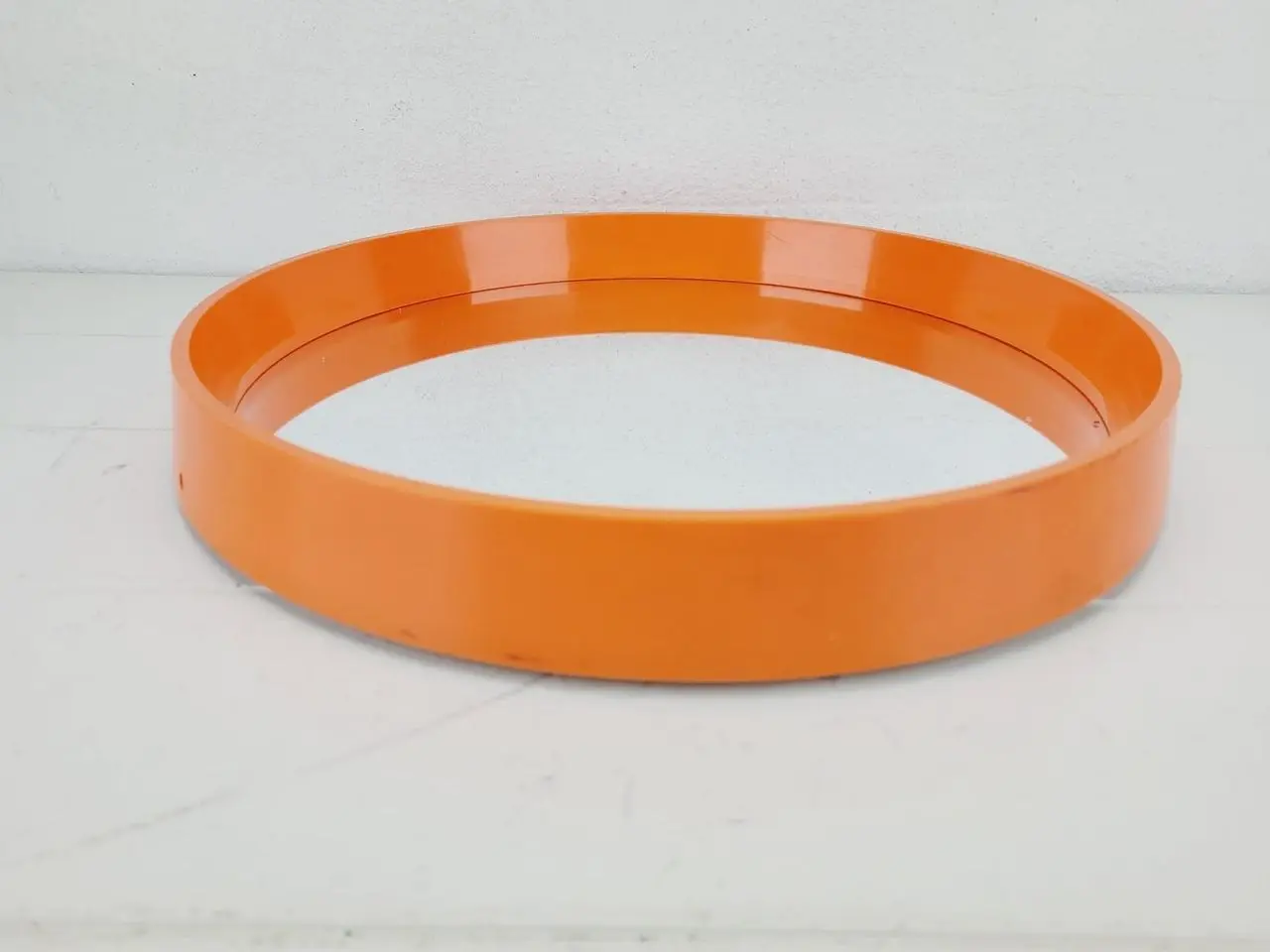 Billede 2 - Rundt retro spejl i orange - Made in Denmark